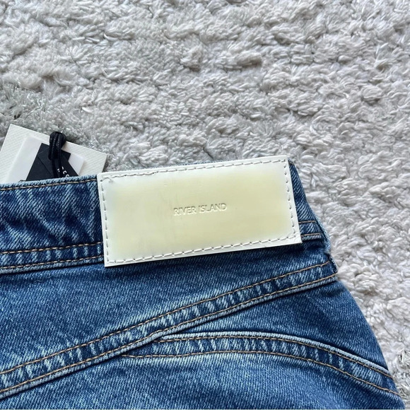 River Island flare jeans high rise sculpt raw hem plus size 14 new - Picture 11 of 13